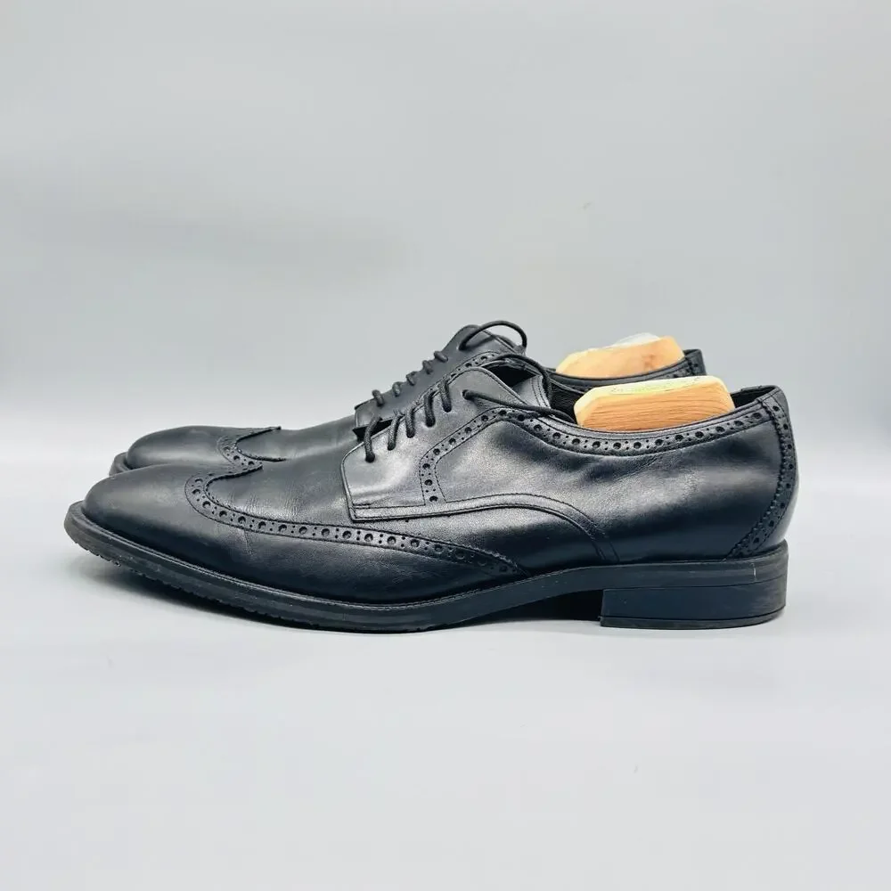 Cole Haan Shoes Mens 13 Black Leather Grand Wingtip Oxford Dress Brogue